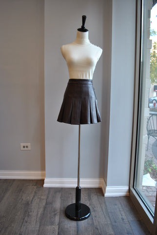FOREST GREEN FAUX LEATHER PENCIL SKIRT