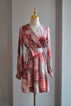 RED MULTI SILLKY FIT AND FLAIR SUMMER DRESS
