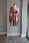 RED MULTI SILLKY FIT AND FLAIR SUMMER DRESS
