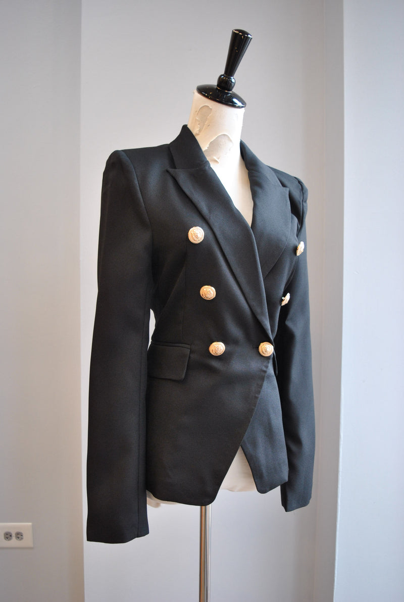 BLACK DOUBLE BREASTED BLAZER
