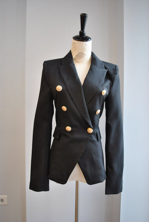 BLACK DOUBLE BREASTED BLAZER