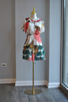 WHITE AND GREEN MULTI MINI TUNIC DRESS