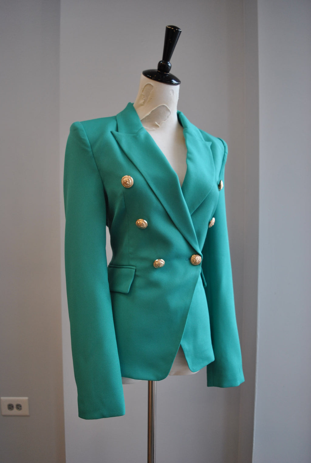 EMERALD GREEN DOUBLE BREASTED BLAZER
