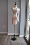 WHITE SEQUIN ASYMMETRIC PARTY DRESS