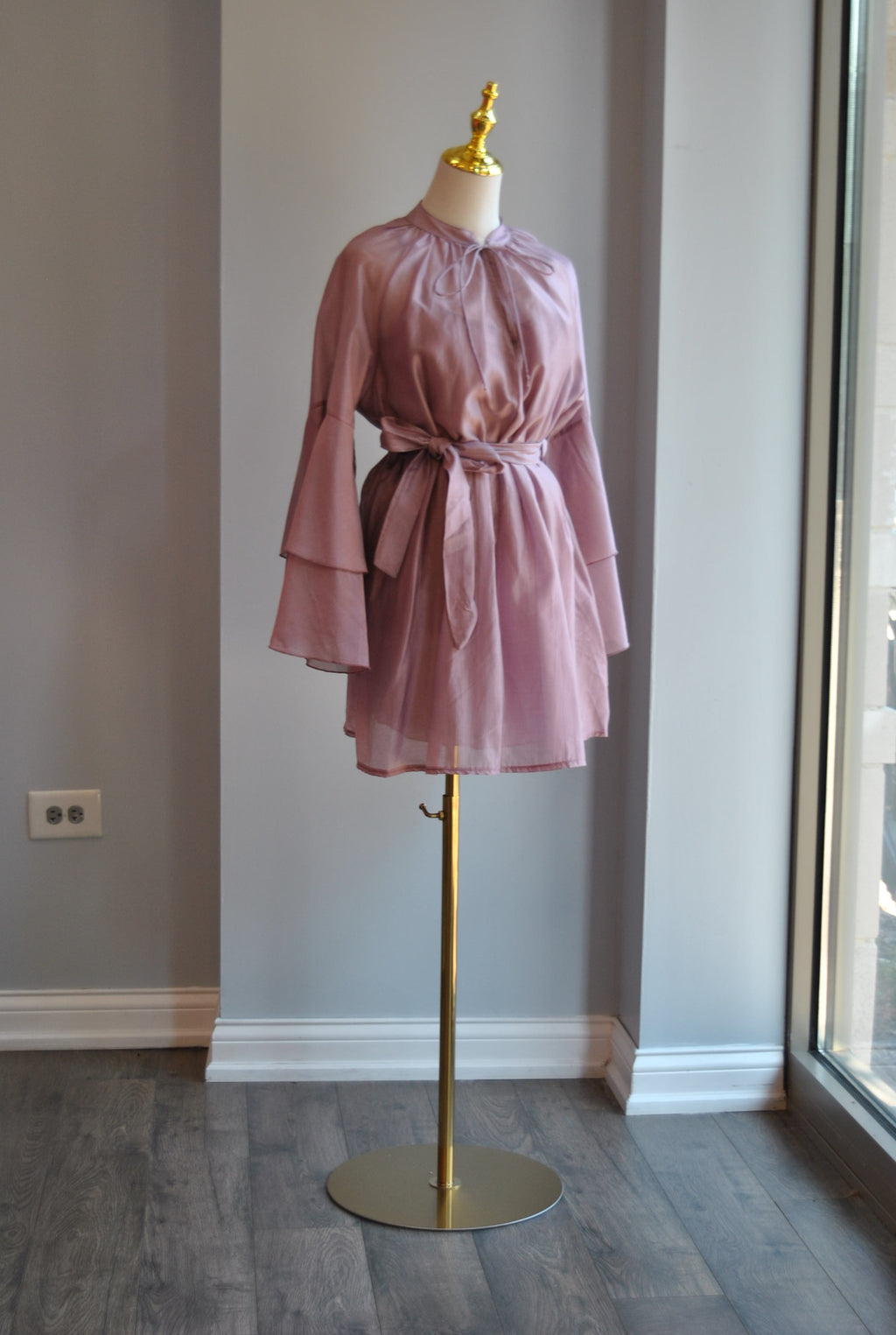 DUSTY PINK TUNIC DRESS WITH BELT