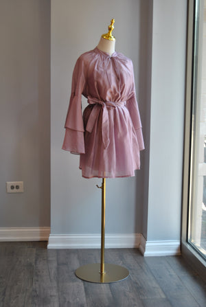 DUSTY PINK TUNIC DRESS WITH BELT