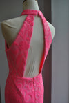 HOT PINK SEQUIN LONG EVENING GOWN