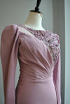 DUSTY PINK LONG EVENING GOWN