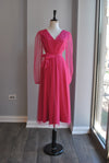 CLEARANCE - FUCHSIA PINK SHEER MIDI DRESS