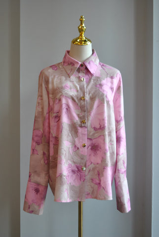 OLIVE GREEN BLOUSE WITH PEARLS