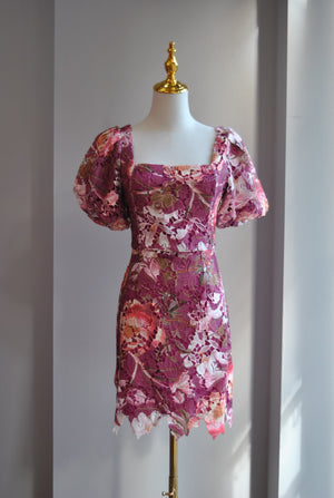 ORCHID MULTI LACE MINI DRESS