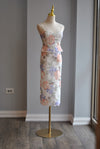 LAVENDER MULTI LACE SET OF PENCIL SKIRT AND CROPPED TOP