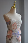 LAVENDER MULTI LACE SET OF PENCIL SKIRT AND CROPPED TOP