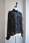 BLACK BLOUSE WITH RUFFLES