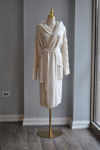 BONE COLOR OPEN STYLE LONG CARDIGAN