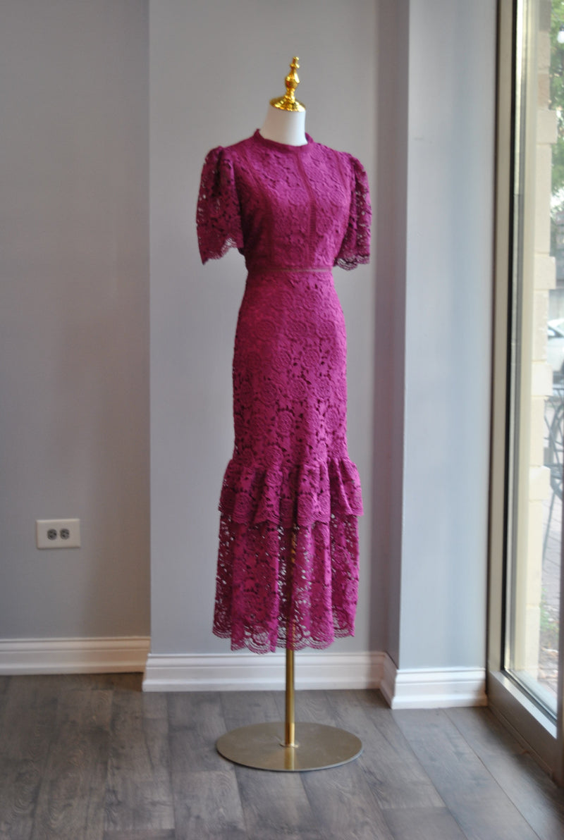 RRCHID MIDI LACE DRESS