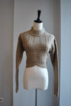 TAUPE CROPPED SWEATER WITH BUTTONS