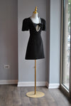 BLACK MINI PARTY DRESS WITH CRYSTALS