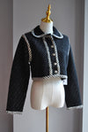 PERFECT BLACK AND WHITE CROPPED FALL JACKET