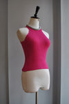 FUCHSIA PINK TOP WITH RHINESTONES