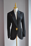 BLACK CLASSIC BLAZER WITH GOLD DETAILS