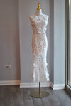 WHITE LACE MIDI DRESS