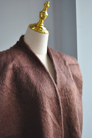 CLEARANCE - CHOCOLATE BROWN WOOL FALL OVERSIZED VEST