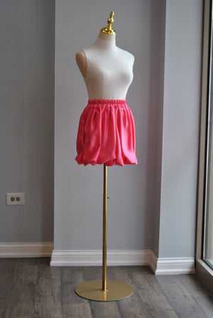 CANDY PINK SILKY MINI SKIRT