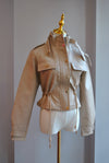 BEIGE FAUX LEATHER JACKET