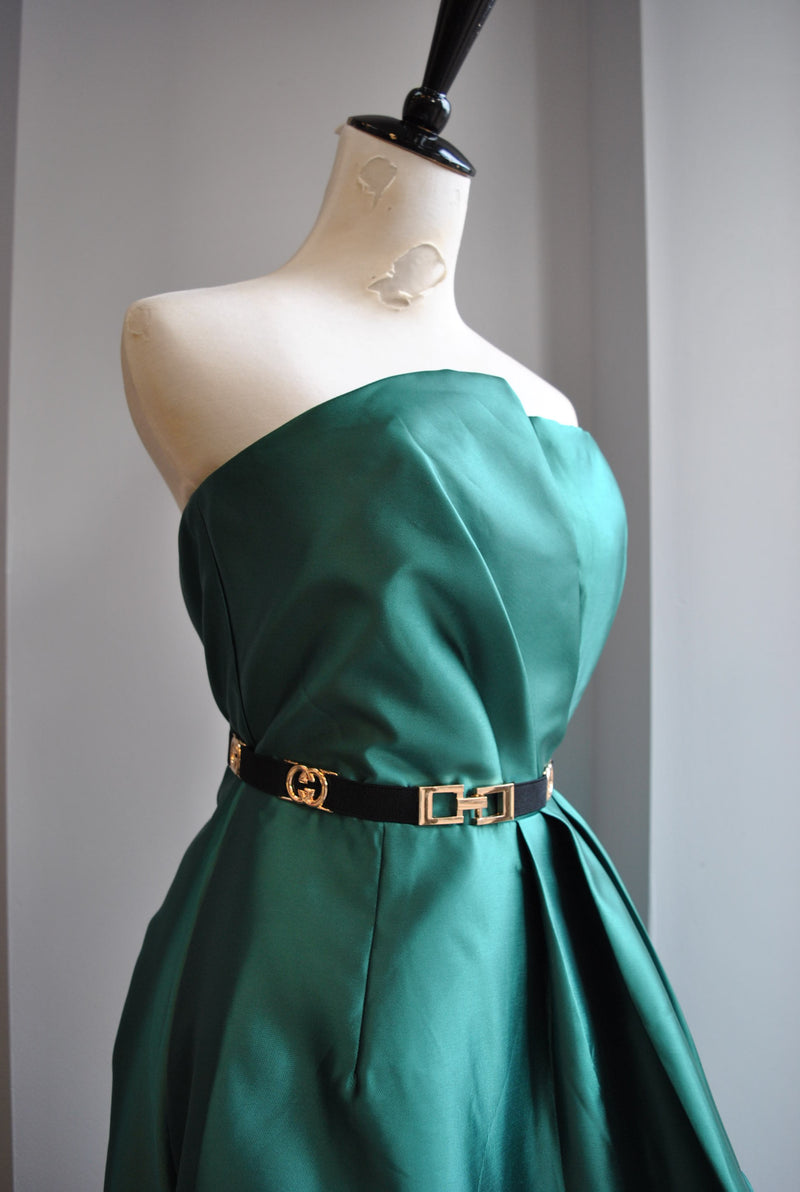 EMERALD GREEN HIGH AND LOW GOWN
