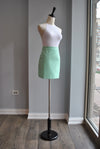 MINT SUIT WITH MINI SKIRT AND BLAZER