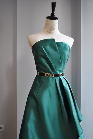 EMERALD GREEN HIGH AND LOW GOWN