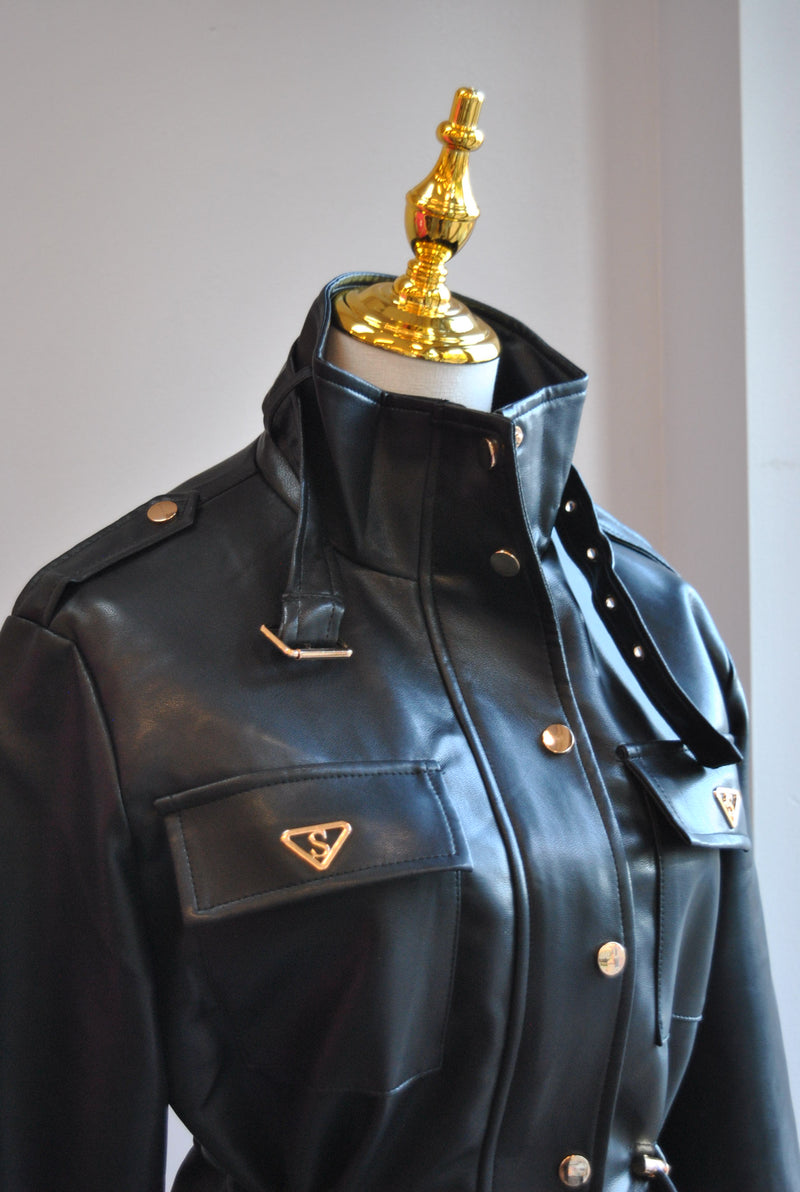 BLACK FAUX LEATHER JACKET