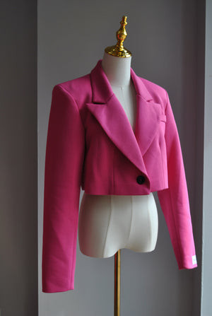 FUCHSIA PINK CROPPED JACKET