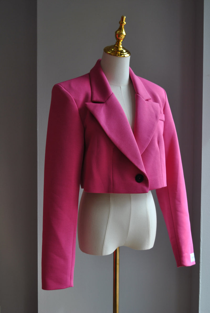 FUCHSIA PINK CROPPED JACKET