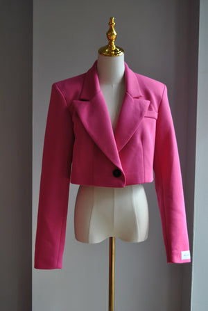 FUCHSIA PINK CROPPED JACKET