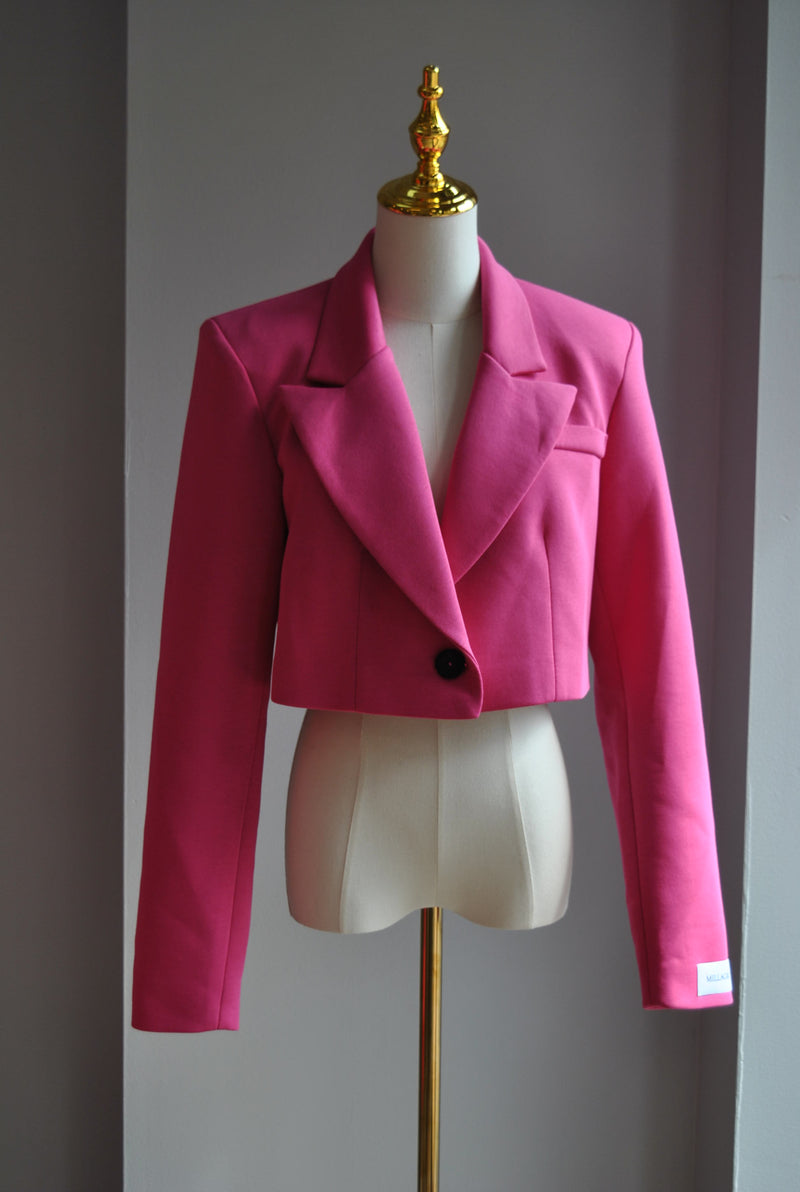 FUCHSIA PINK CROPPED JACKET
