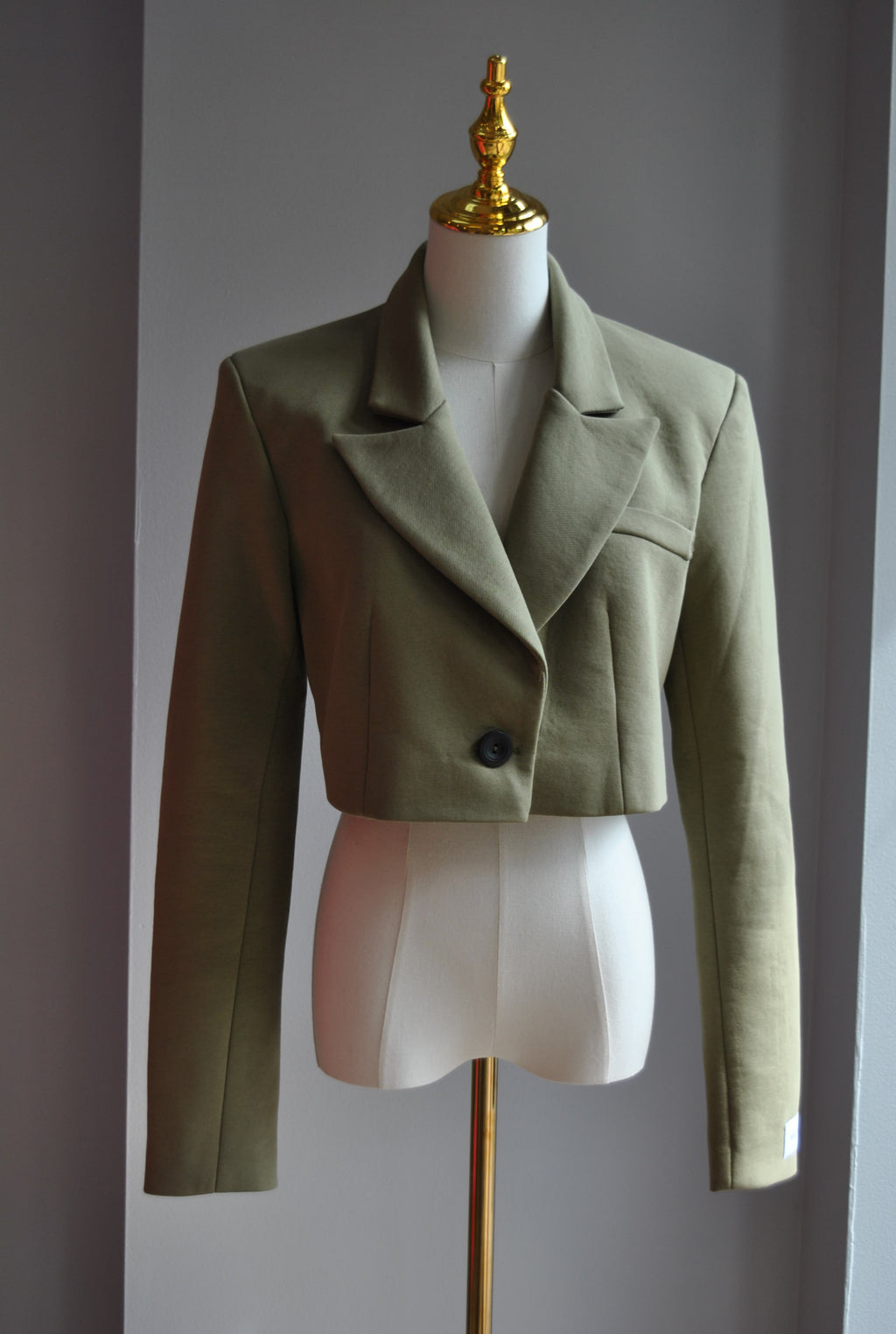 OLIVE GREEN CROPPED JACKET