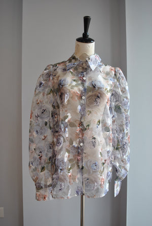 GREY FLOWERS BLOUSE