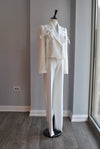 CLEARANCE - WHITE SUIT WITH BOWS AND CRYSTALS