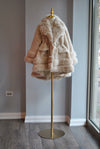 BLACK CROPPED FAUX LEATHER JACKET AND FUR