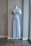CLEARANCE - NAVY BLUE SILKY LONG DRESS WITH OPEN BACK AND SIDE SLIT
