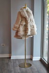 BEIGE FAUX FUR  HIGH AND LOW COAT