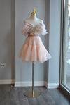 BLUSH PINK SUIT WITH HIGH WAISTED PANTS AND CRYSTAL BELT
