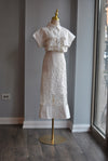 WHITE LACE SET WITH MIDI SKIRT AND A BLOUSE