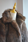 CHOCOLATE BROWN FAUX FUR JACKET