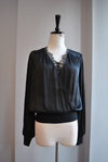 BLACK AND BLUE OMBRE SILKY BLOUSE