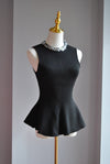 BLACK PEPLUM STYLE TOP