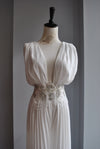 WHITE PLEATED JUMPSUIT WITH CRYSTALS