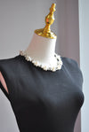 BLACK SIMPLE MINI DRESS WITH PEARLS